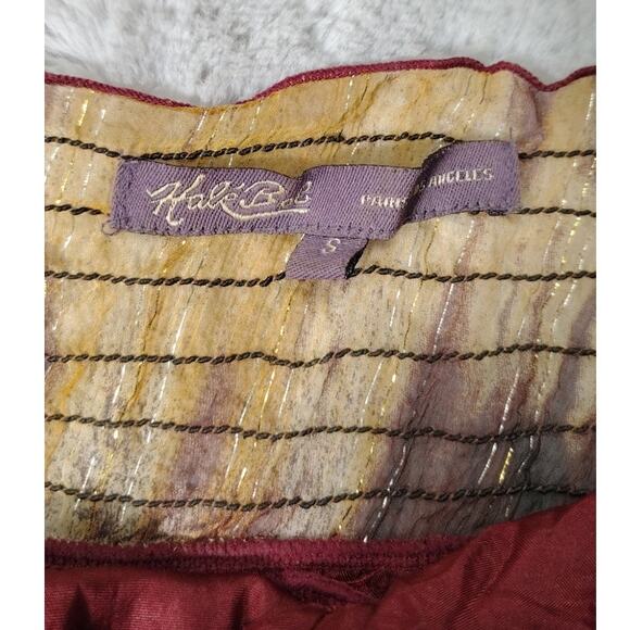 Hale Bob Tank Shirt Halter Womens Size Small Beaded BOHO Paris Silk Vintage - Picture 5 of 9